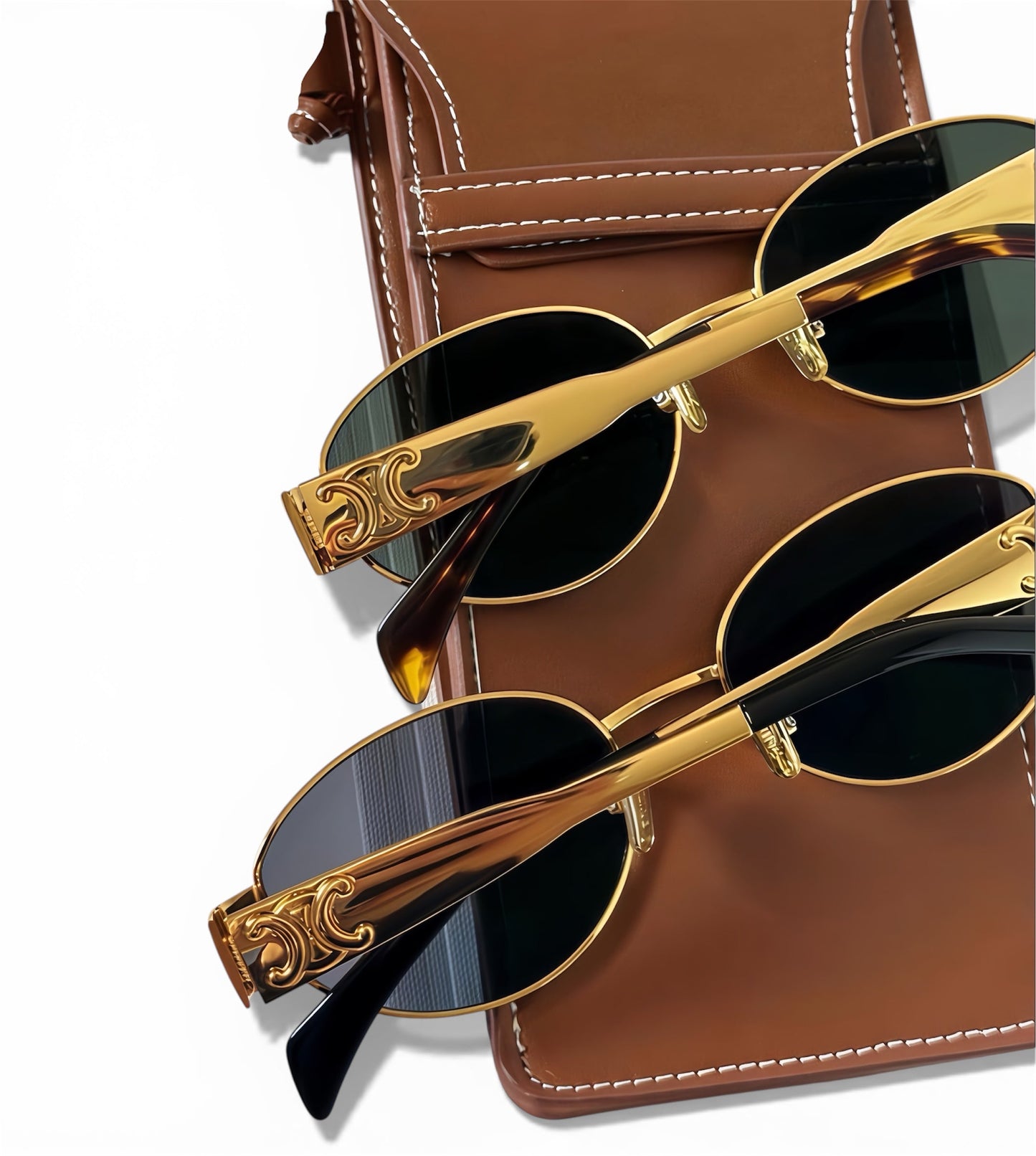 Celine Triomphe Gold Metal Shades