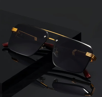 Cartier Wood Grain Pattern & Elegant Black PC Lenses. Sunglasses