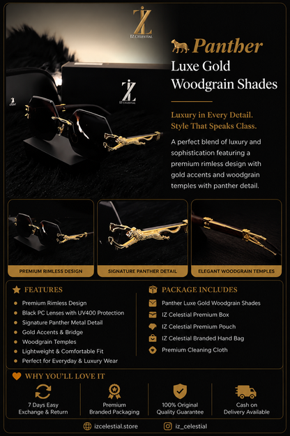 🐆Panther Luxe Gold Woodgrain Shades